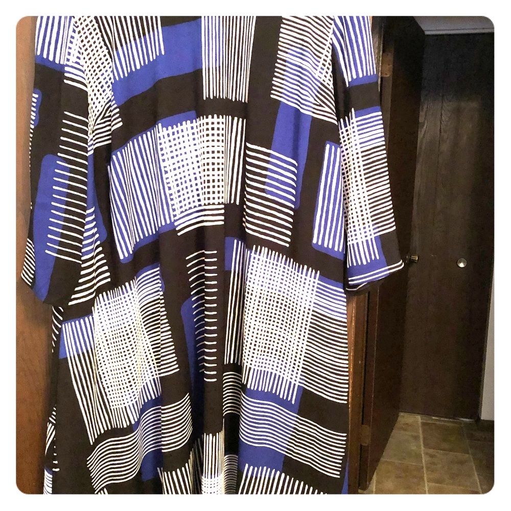 Lane Bryant 18/20W  blue/black/white dress.